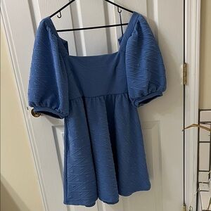Blue Puff Sleeve Dress